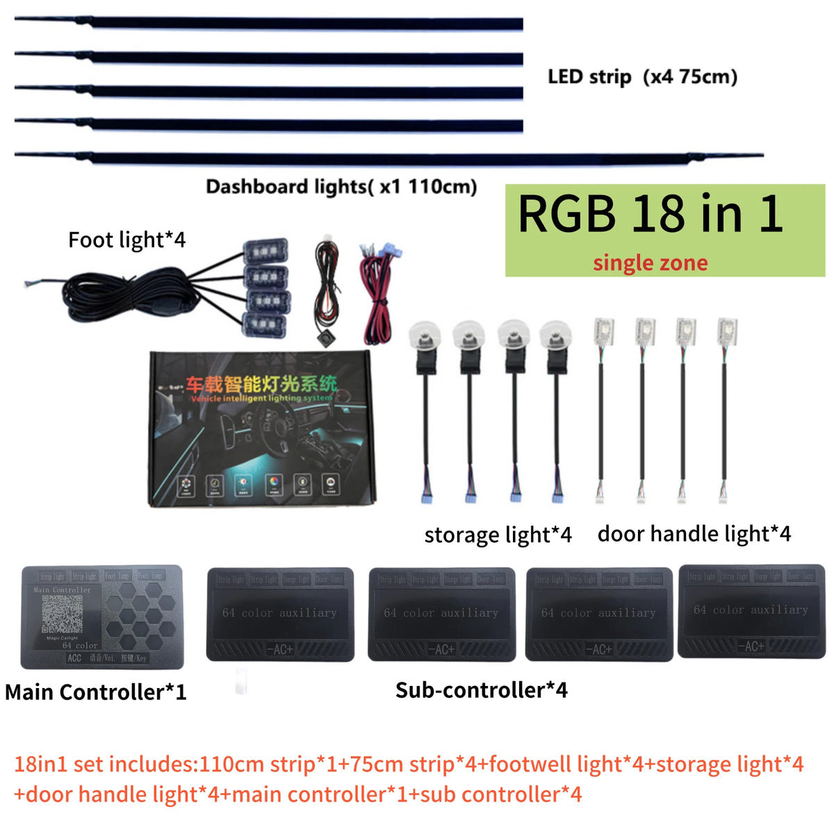 Rbg Color Ambient Interior Acrylic Strip Guide Fiber Optic
