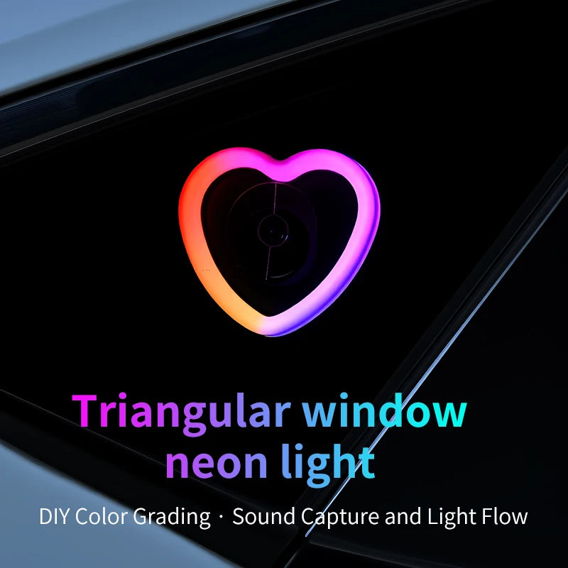 Triangular Window heart-shaped Neon Colorful Pickup USB Ambient