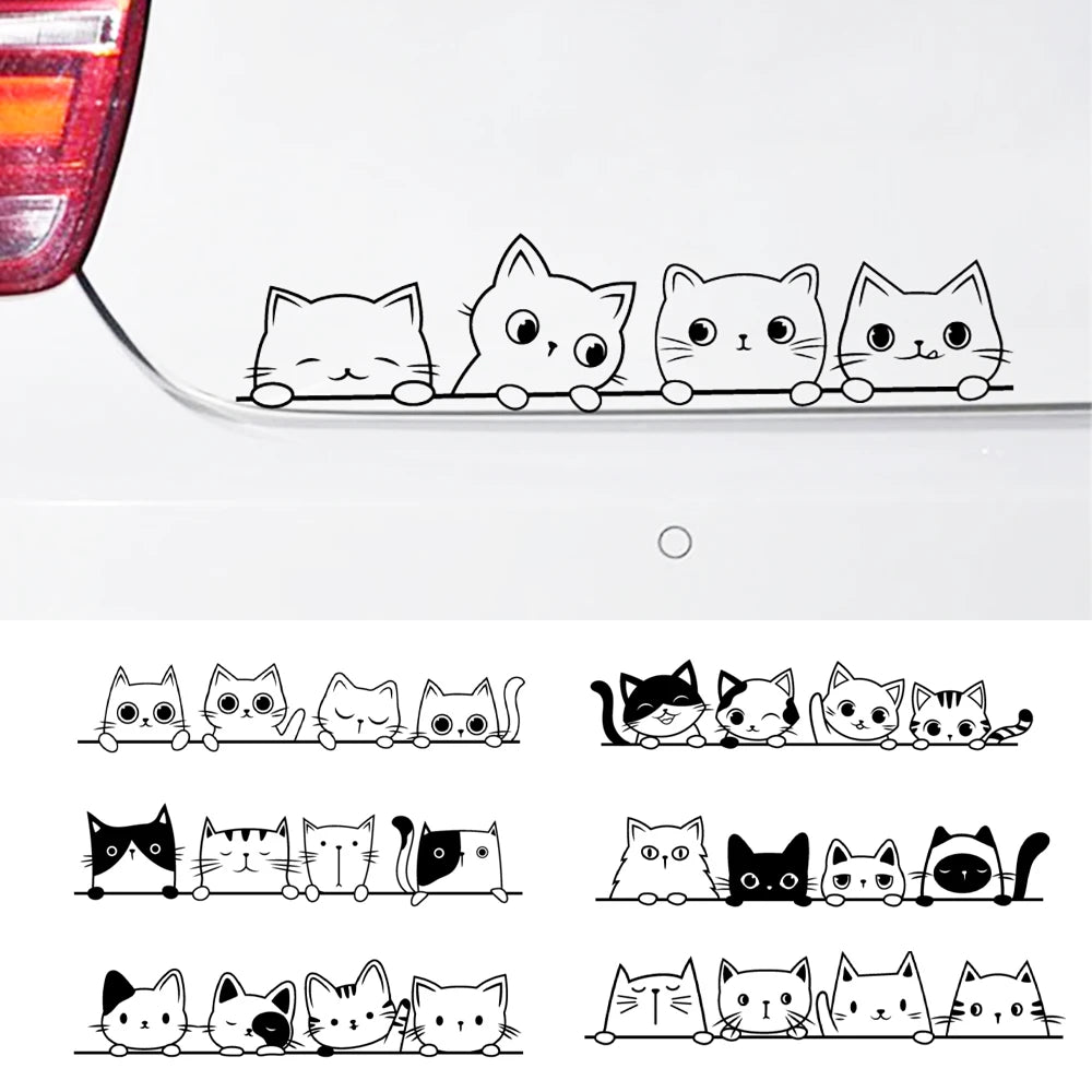 For Apple Macbook Decor Peeking Cat Vinyl Sticker Window Bumper