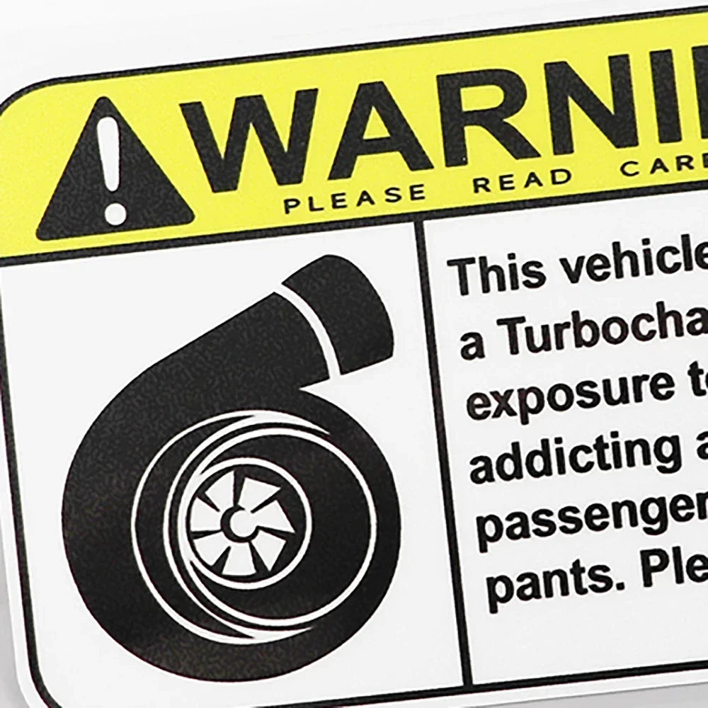 Sticker Funny Warning Sign Turbo Boost Decal Pvc 15.2cm