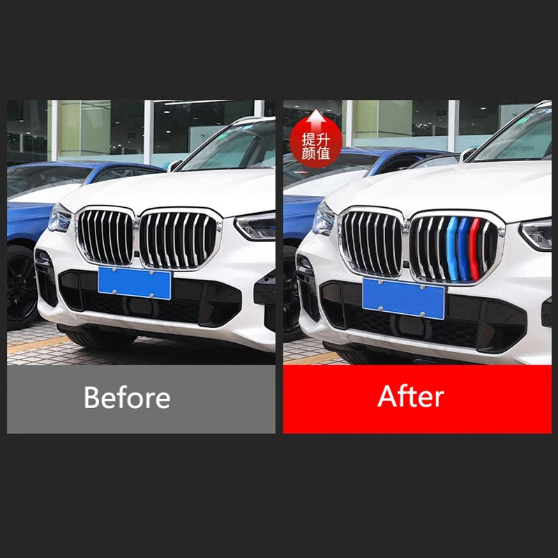 For BMW X1 X2 X3 X4 3PCS Grille Trim Strip X5 X6 X7 E84 F48