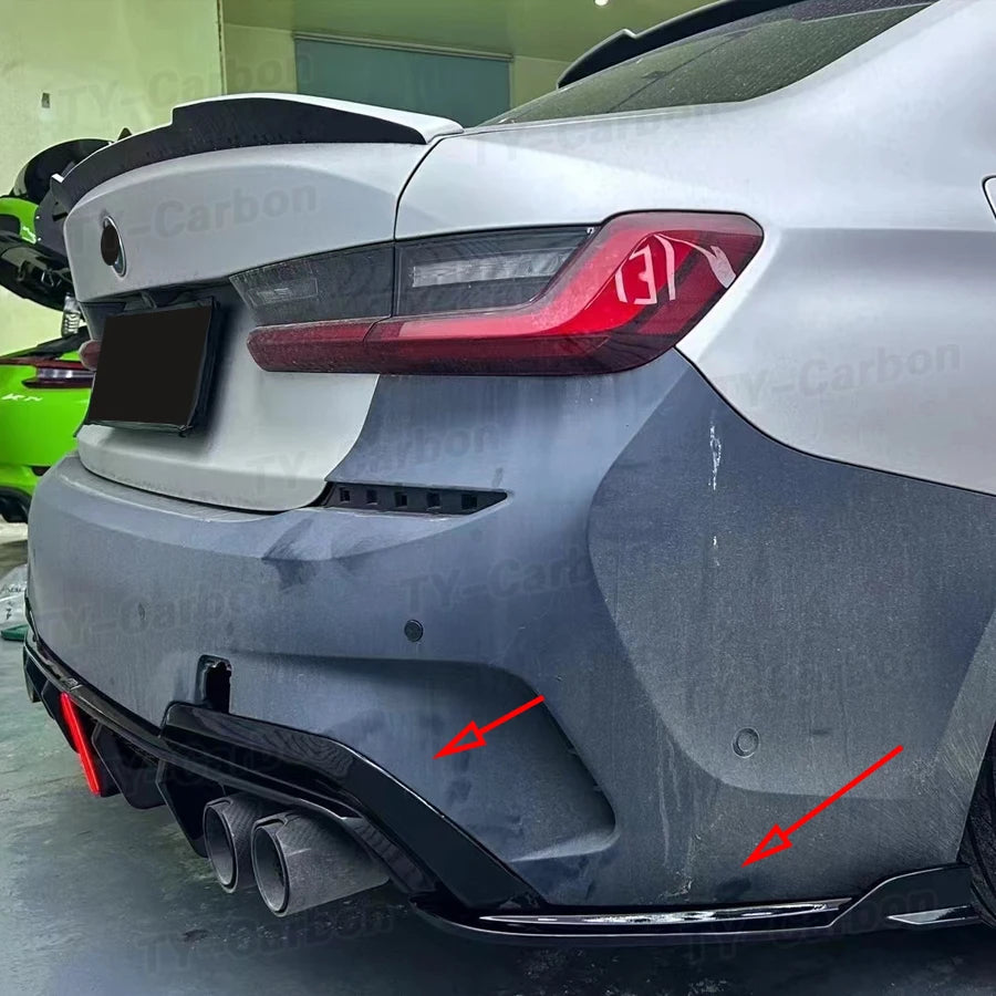For BMW 3 Series G20 G28 Rear Bumper Lip Diffuser Splitter Gloss