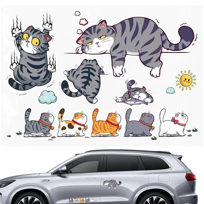 For Auto Cat Scratch Decal Funny Sticker Cute Bumper