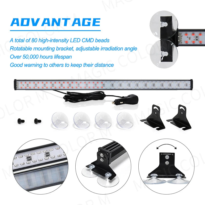 For Auto Strobe Truck Grill Warning Windshield Bar Traffic