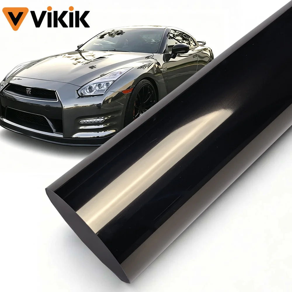Premium Pet Chrome Black Vinyl Wrap Adhesive Film Roll