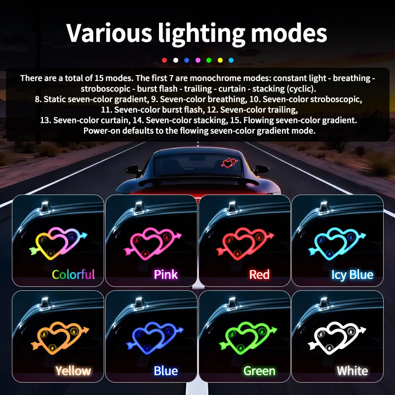 Neon Ambient Lighting Interior Wiring Solar Heart Triangular