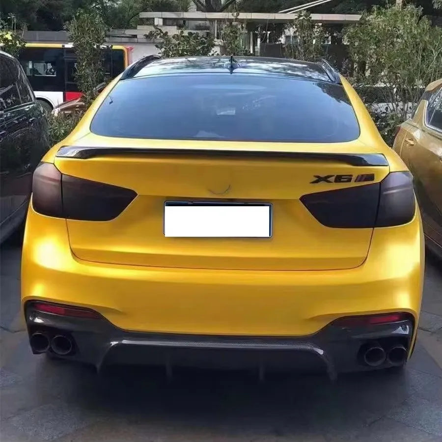 For BMW X6 F16 2014-2018 3D Carbon Fiber Rear Bumper Diffuser