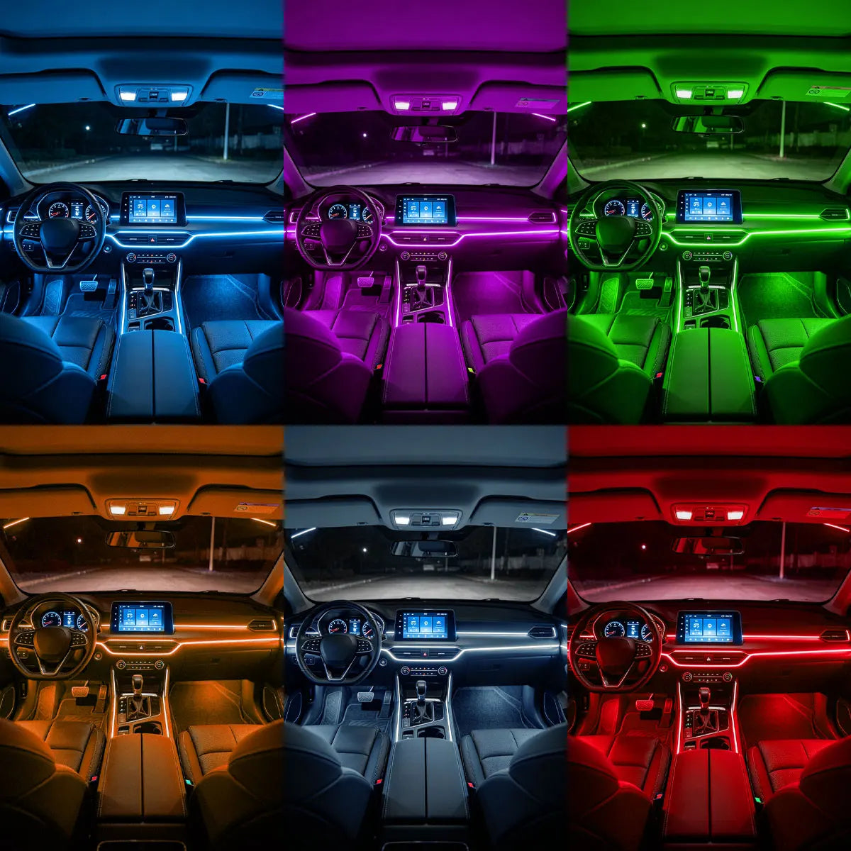 6IN1 Interior fiber-optic Ambient Atmosphere Strip APP Control