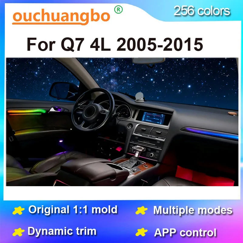 For Q7 4L 2005-2015 Atmosphere Lamp Ouchuangbo Ambient Backlight
