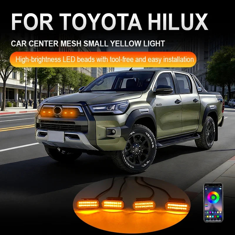 For Toyota Hilux Front Grille Daytime Running Wheel Eyebrow