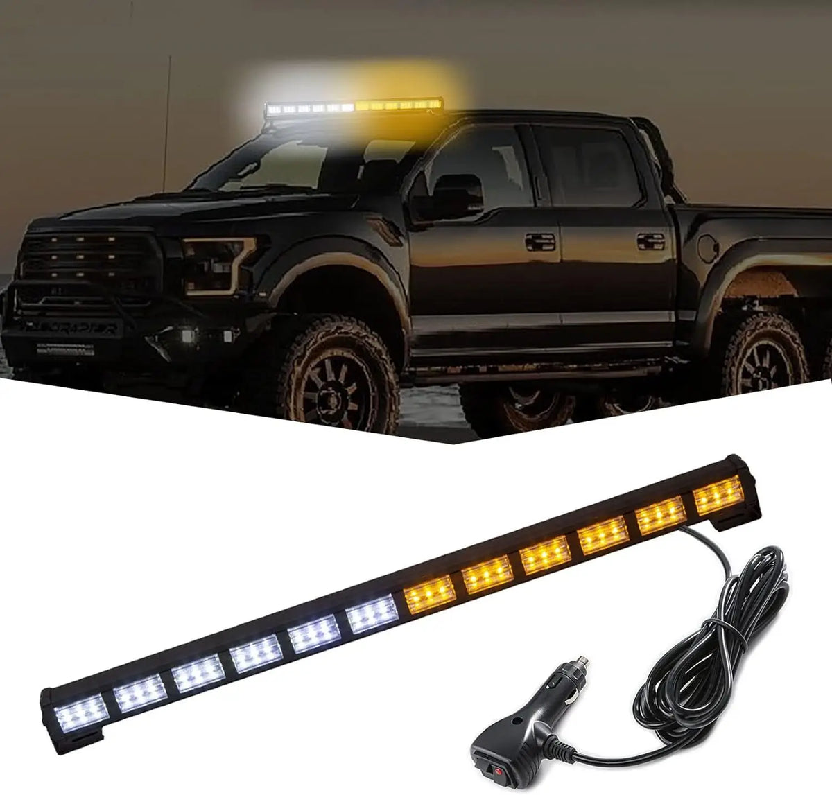108LED Emergency Strobe Bar Side Warning Rooftop Front Windshield
