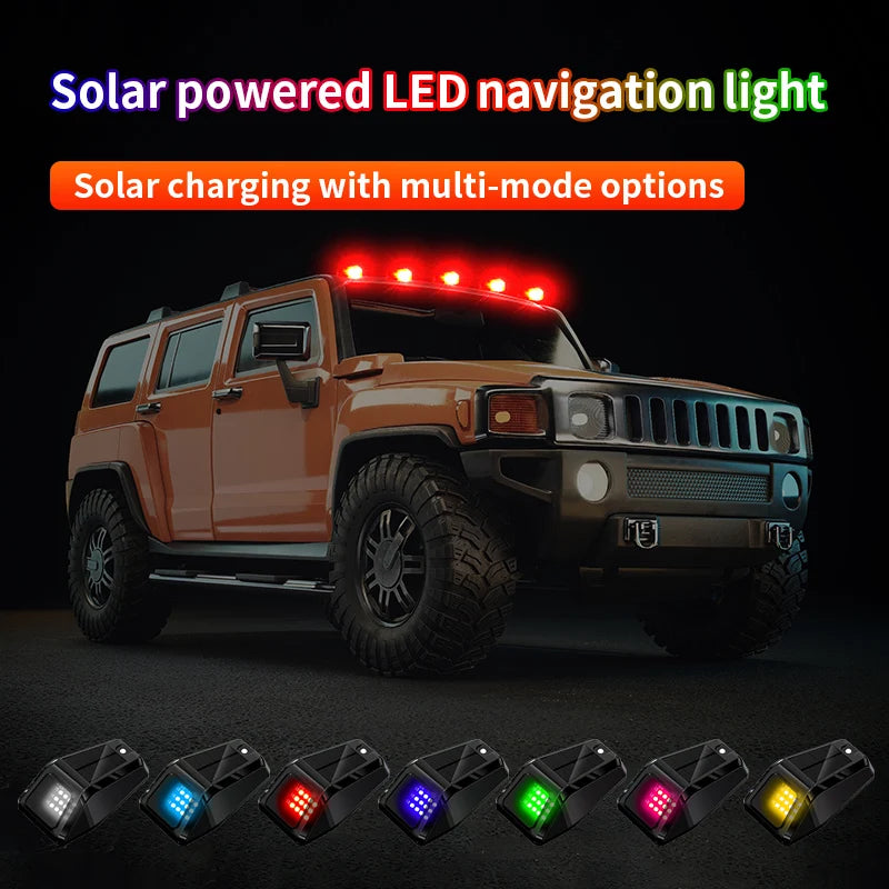 1PCS Solar Powered Roof Cab Wireless Marker Signal Drl