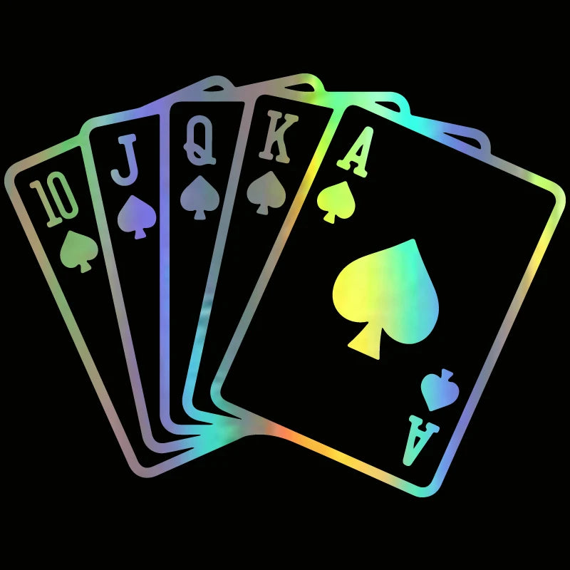 Sticker Fashion Classic Modern Poker Pattern Motorcycle