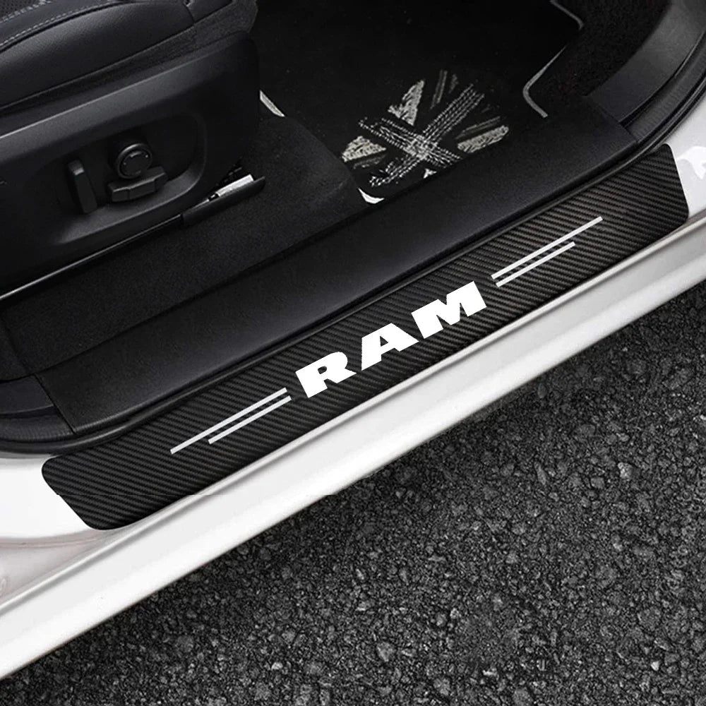 For Dodge Ram 1500 2500 3500 4PCS Carbon Fiber Door Sill