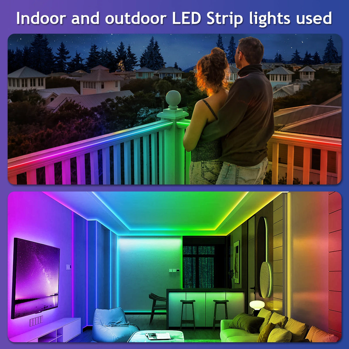 For Deck,Balcony,Pool 200FT Outdoor Strip Waterproof IP68