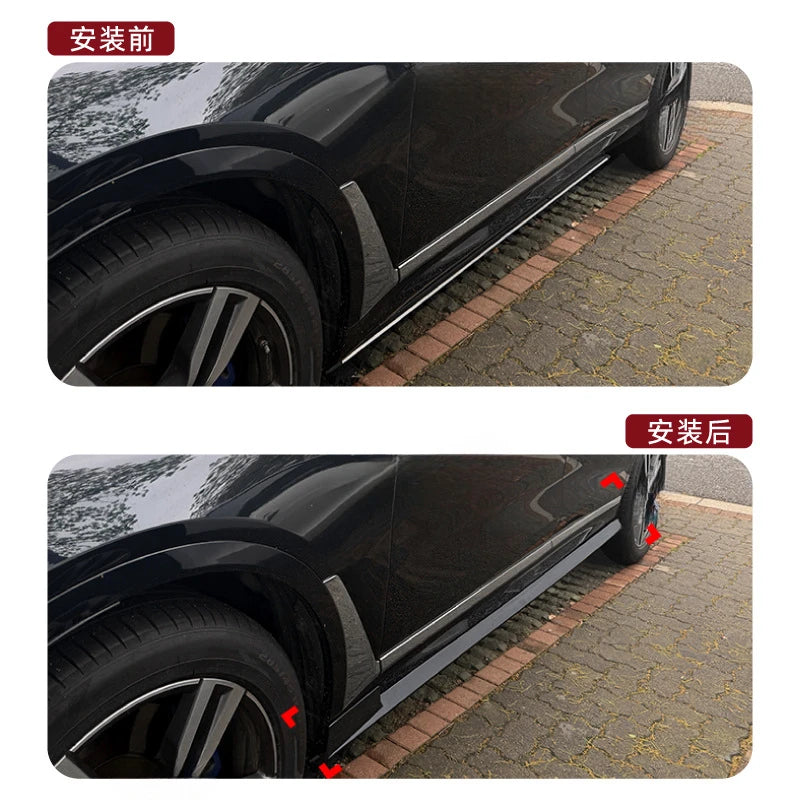 For BMW X7 G07 M Sport 2019 Full Wrap Side Skirt Spoiler Body