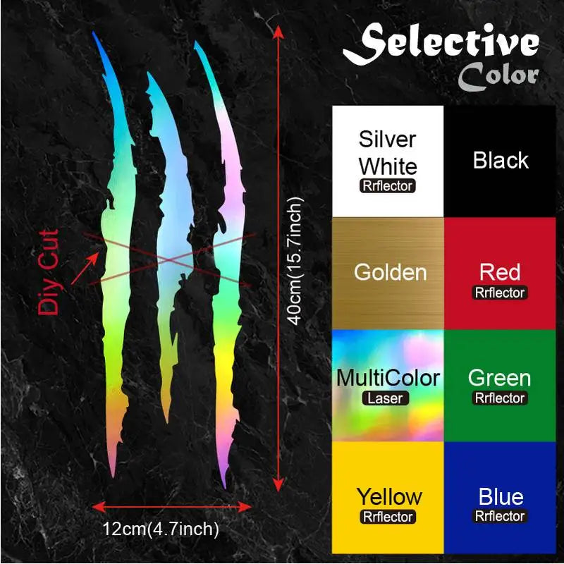 For Most 1PCS Claw Marks Headlight Decal Sticker Monster Stripes