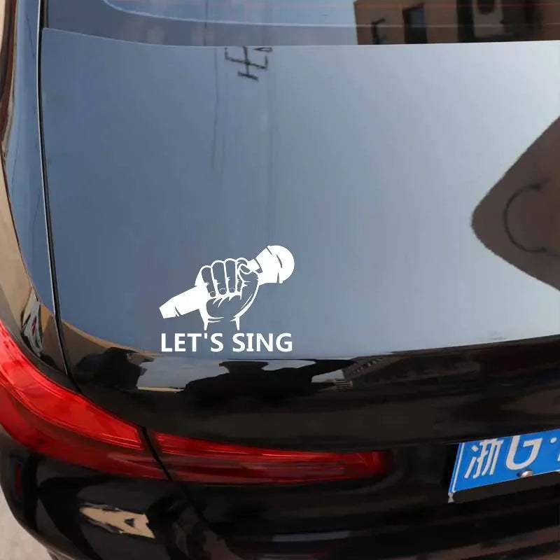 Let S Sing Microphone Karaoke Musical Window Bumper Sticker