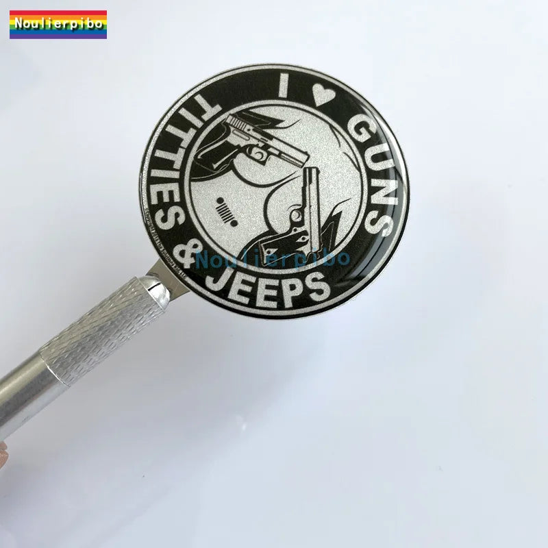 3D Cool Stereo Dome Usa Gun Flexible Sticker Motorcycle