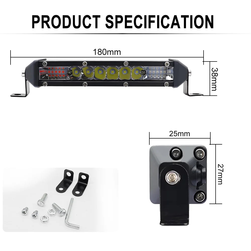 Inch Work Red Blue Combo Strobe Warning Driving Bar