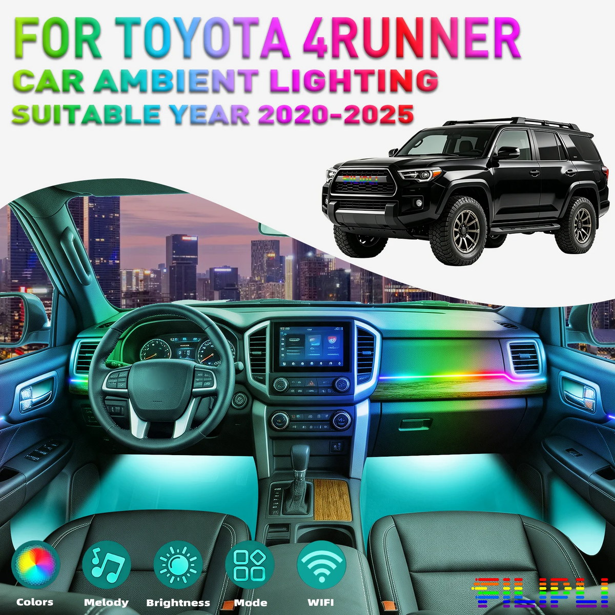 For Toyota 4Runner 2020–2025 Dreamcolor 6 Kit 256 Colors Ambient
