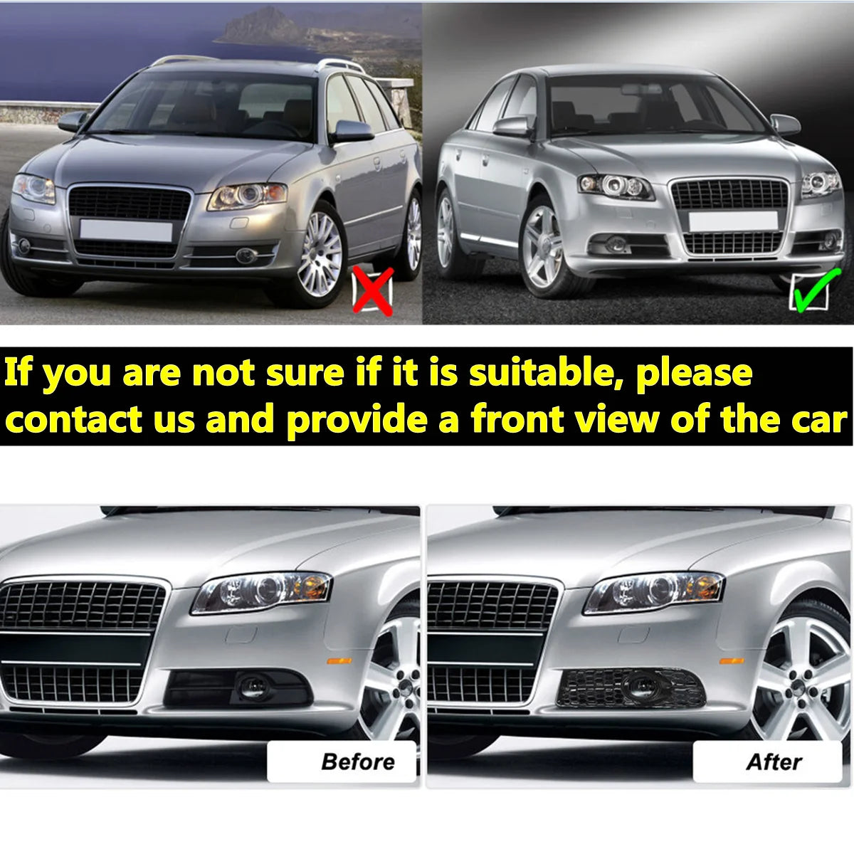 For Audi A4 B7 S4 B7 Front Bumper Fog Grille A4 s-line 2005-2008