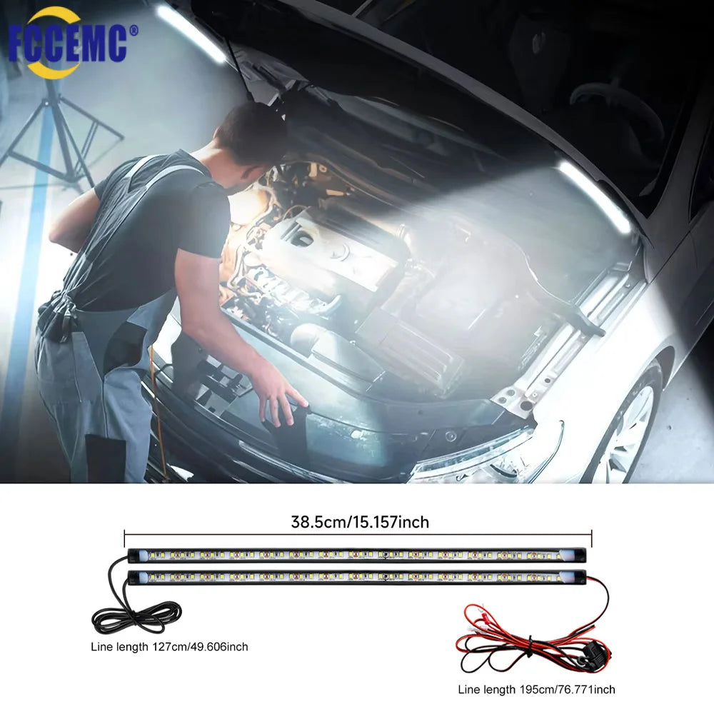 1SET Under Hood Work Inspection Kit Waterproof 12V White