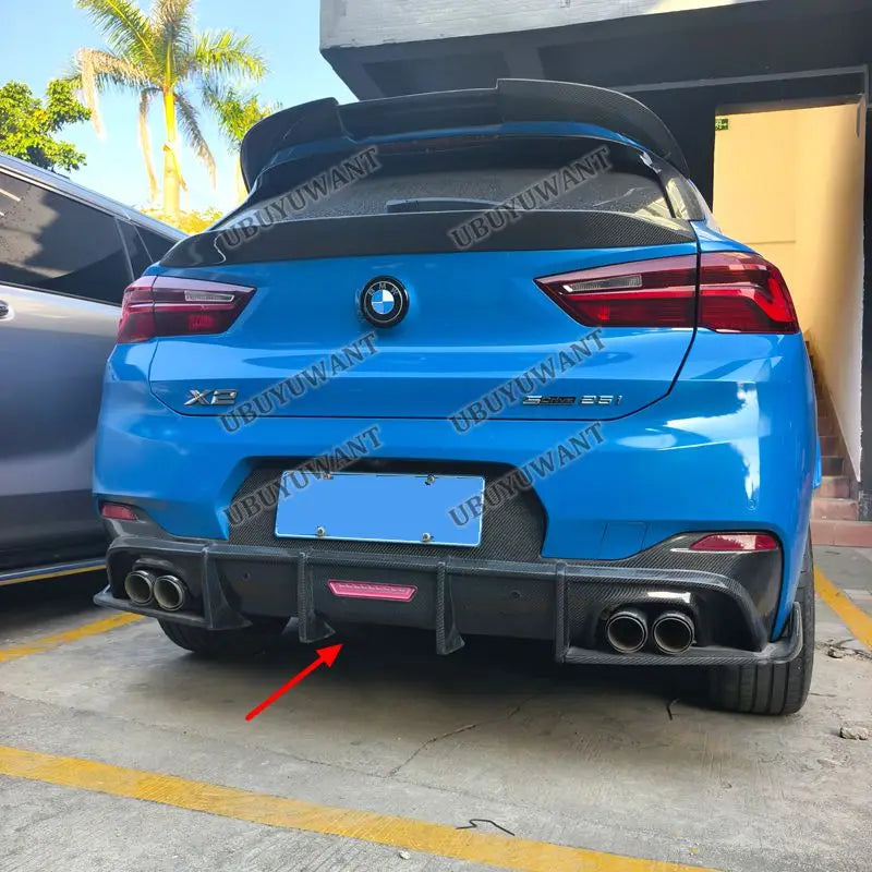 For BMW X2 F39 Rear Bumper Carbon Fiber 3PCS Diffuser Lip