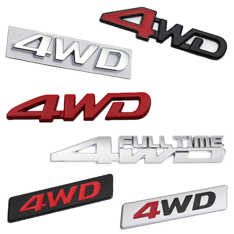 3D Metal 4WD Logo Decals Emblem Badge Reartrunk Fender
