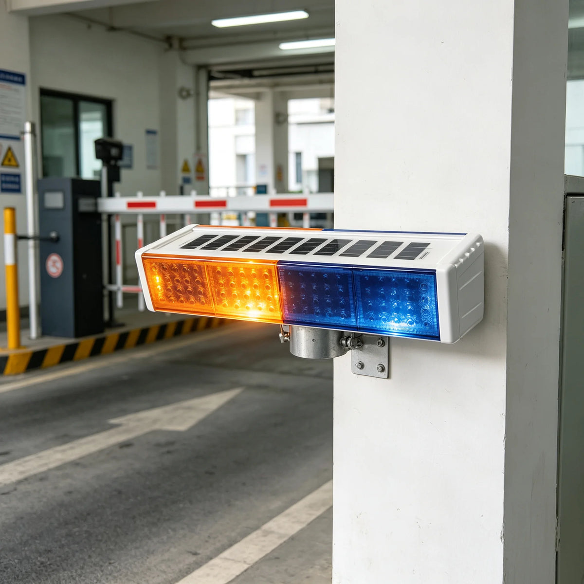 Solar Warning Flash Red Blue double-sided Night Traffic Road