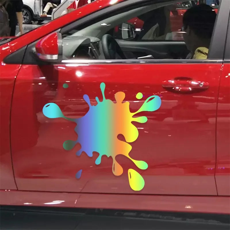 Water Reflective Stickers Funny Paint Stains Window Decals Inkjet