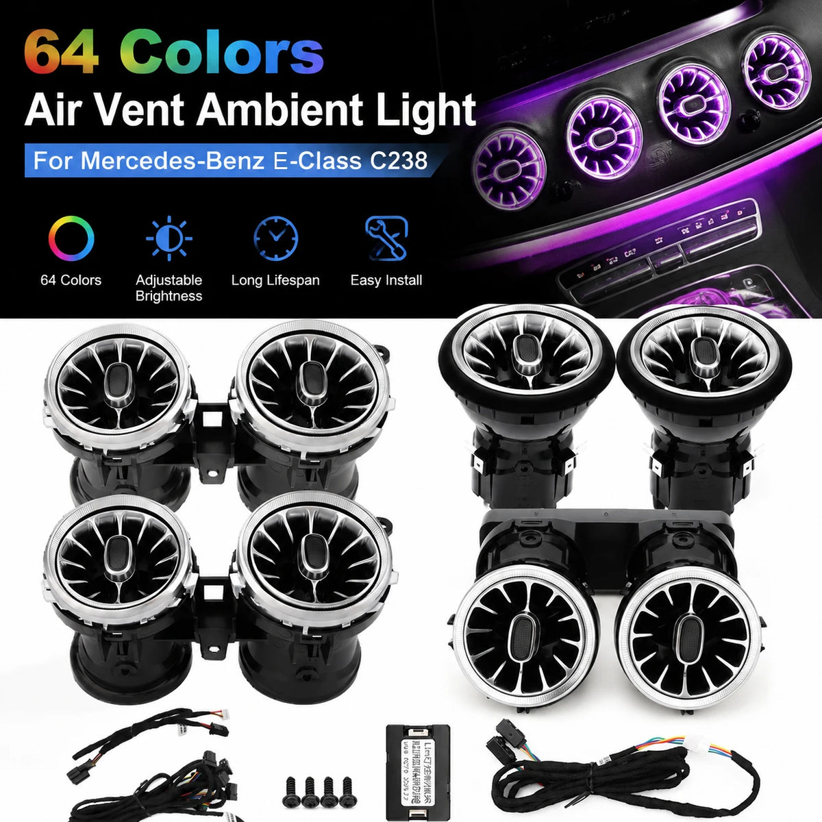 For Mercedes Benz C238 W238 E-Class Coupe Ambient Colors Air