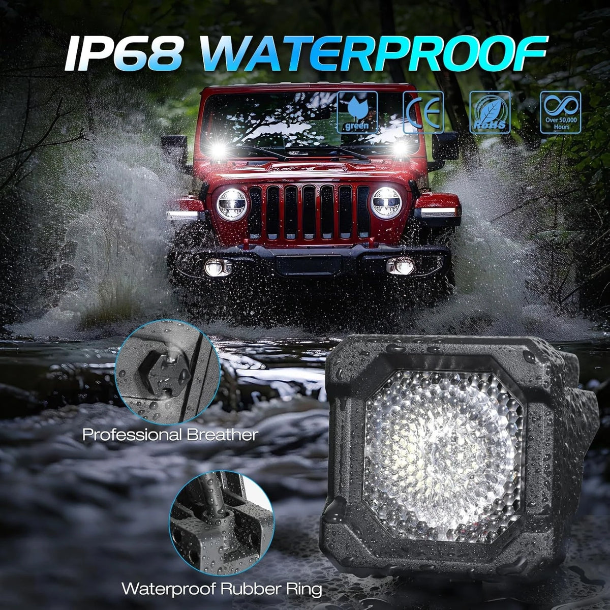 Inch Pod 1PC 2PCS 50W Cubes Offroad Driving Roof