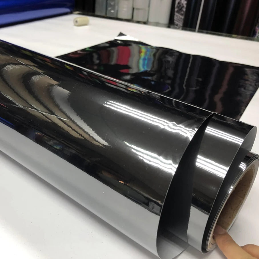 Sizes Premium Stretchable Black Chrome Mirror Flexible Vinyl Wrap