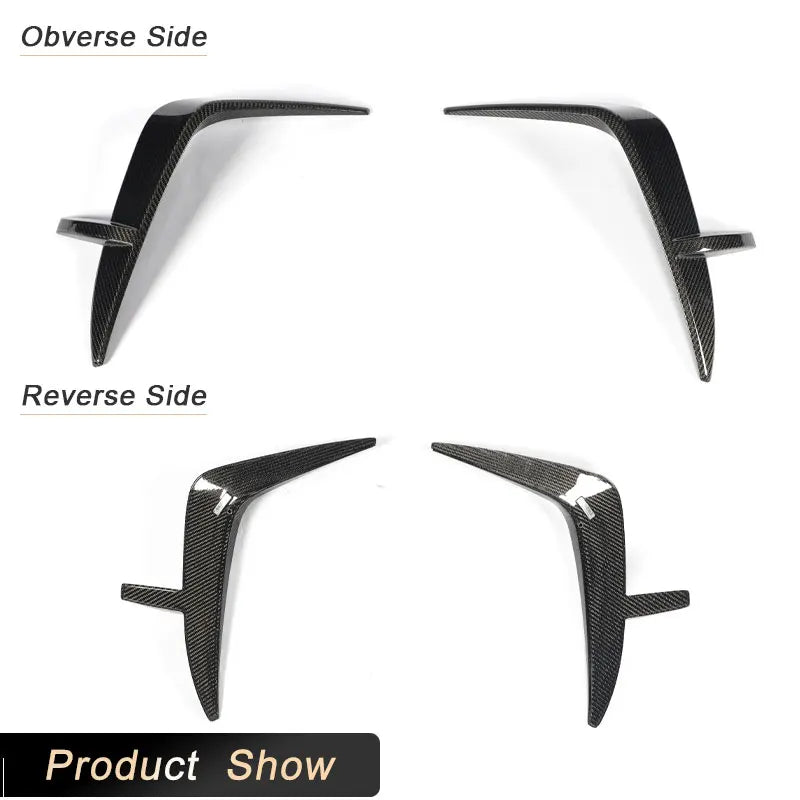 For BMW G90 G99 M5 2025 Full Carbon Fiber Front Bumper Canards