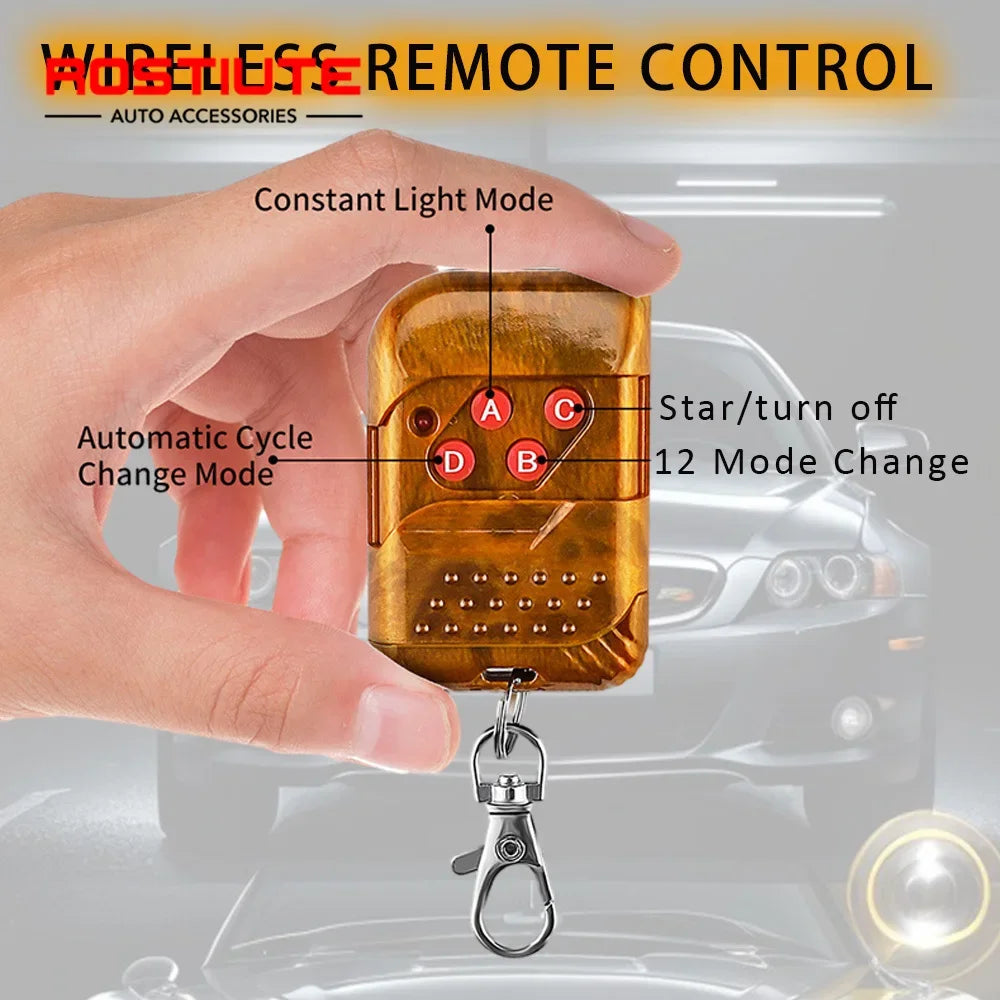 For Off-Road 12V 24 Grille Strobe Wireless Control Warning