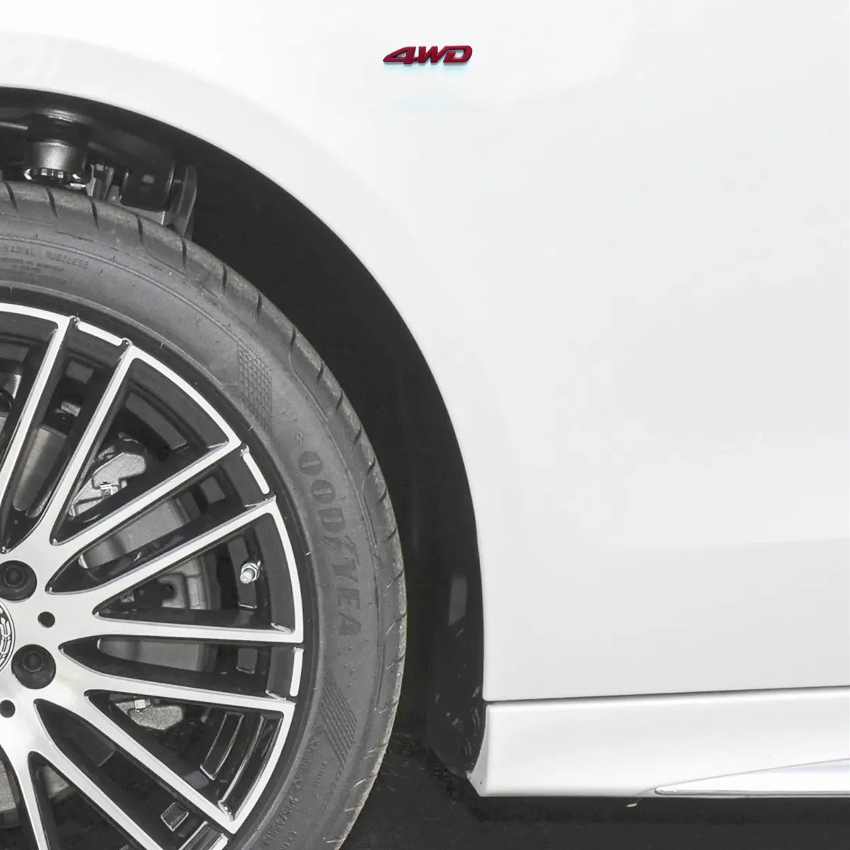 3D Chrome Metal Letters Logo 4WD Fender Side Rear