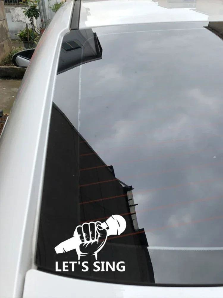 Let S Sing Microphone Karaoke Musical Window Bumper Sticker