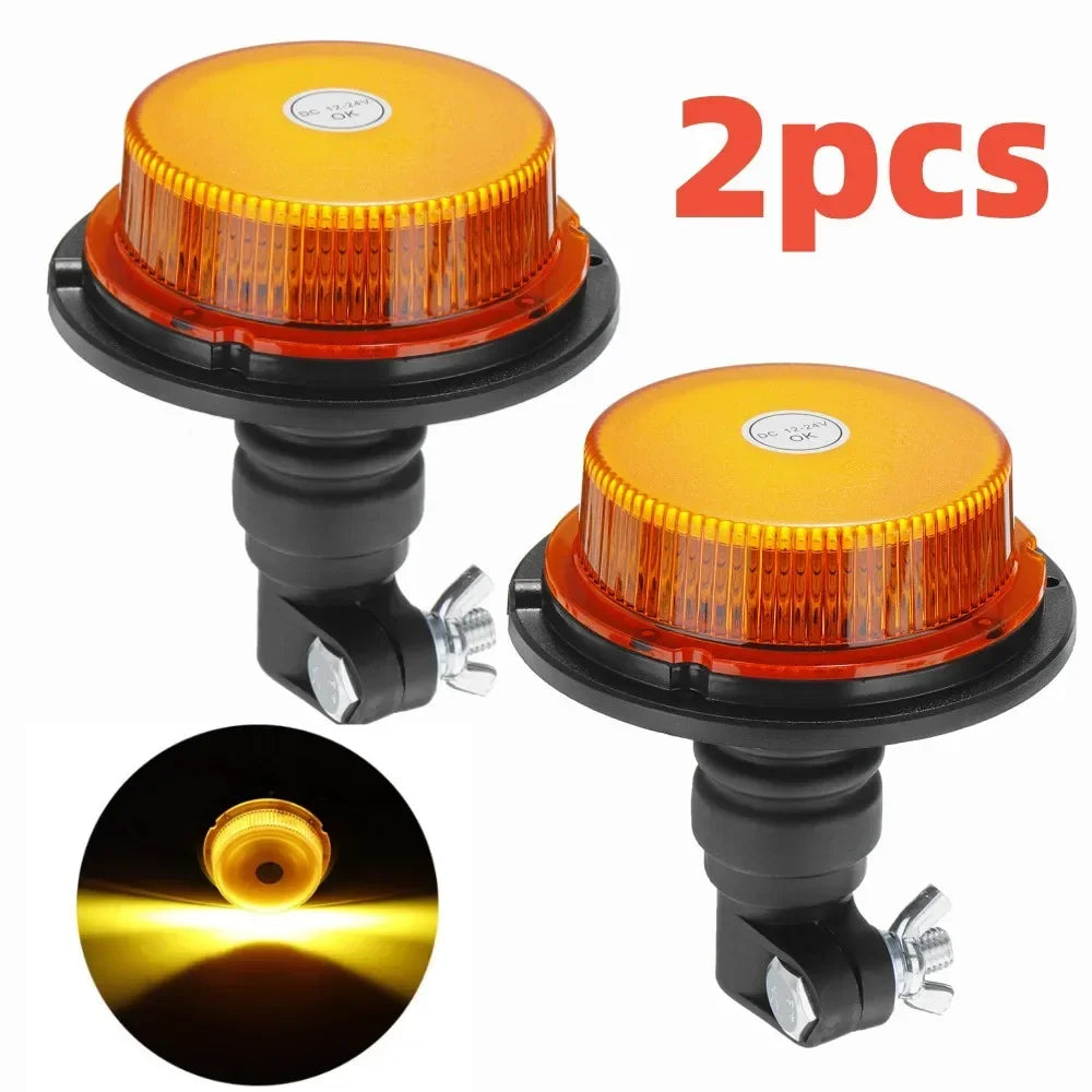 2PCS 12V 24V Waterproof Warning Emergency Strobe Mount Flashing