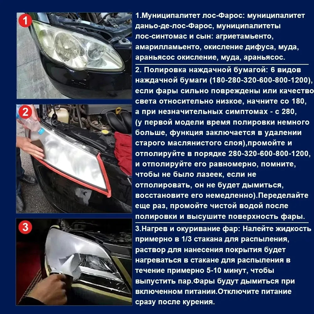 Headlight Restoration Kit Repair Polish Headlamp anti-scratch