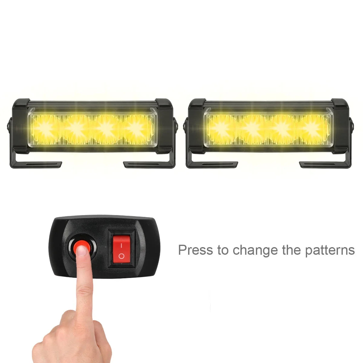 For Motorcycle Vehicle In 8LED Emergency Strobe Bar Warning