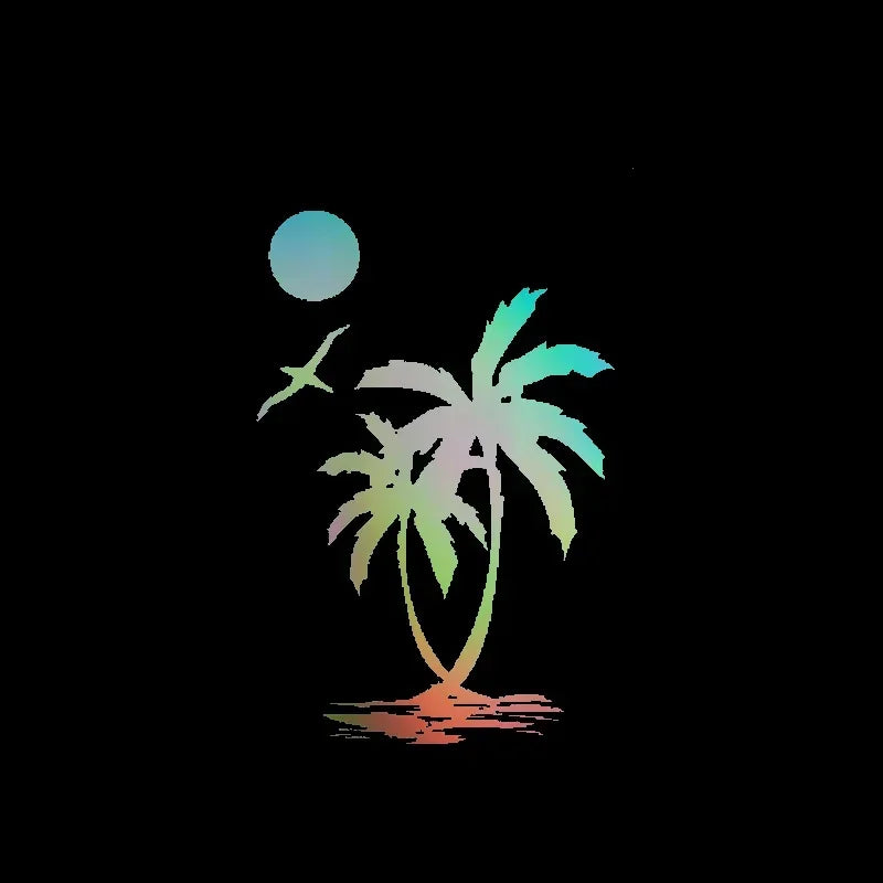 Stickers Interesting Sun Palm Tree Beach Vinyl Decals Motorcycle