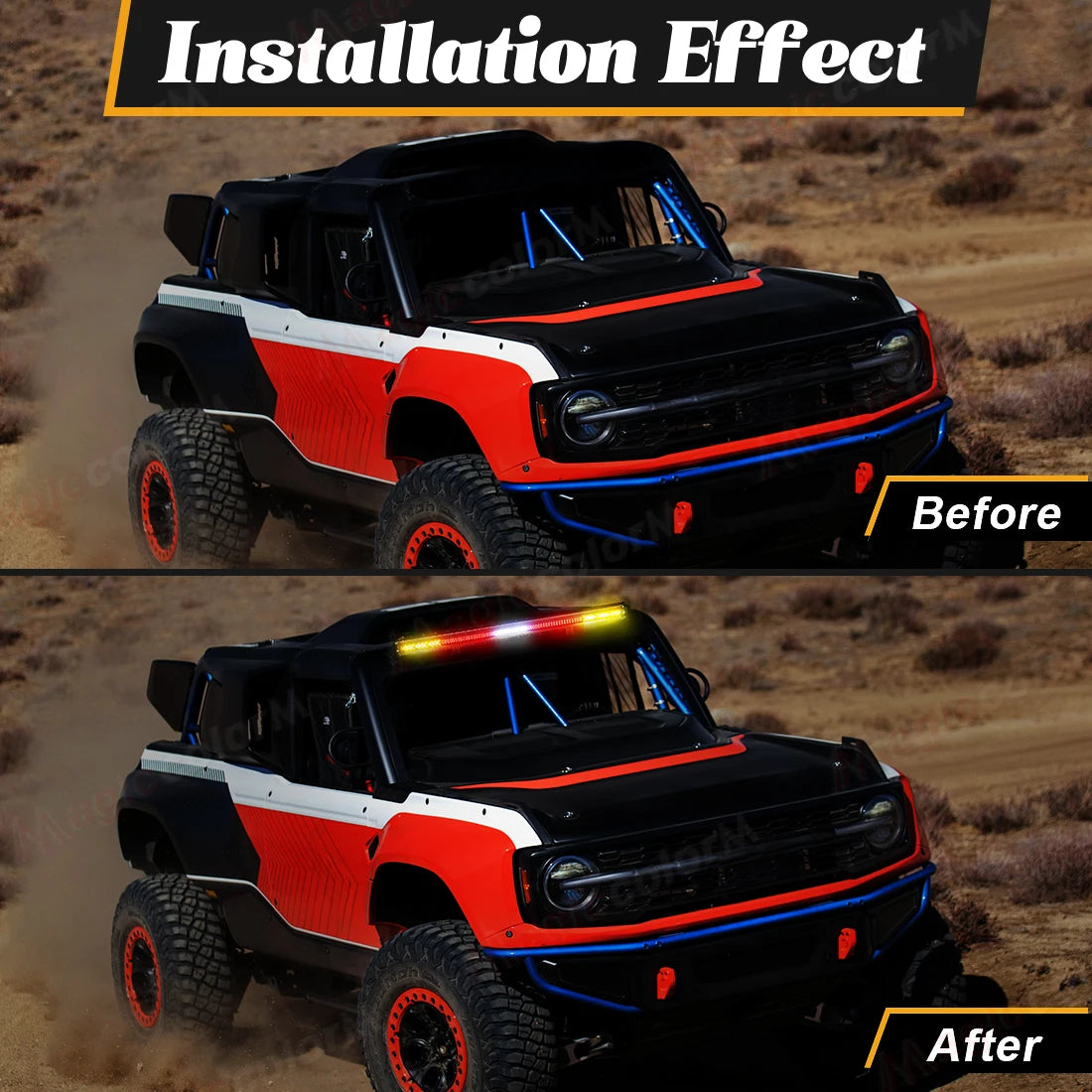Inch Strobe Warning Drl 216LED Traffic Windshield Brake Reversing