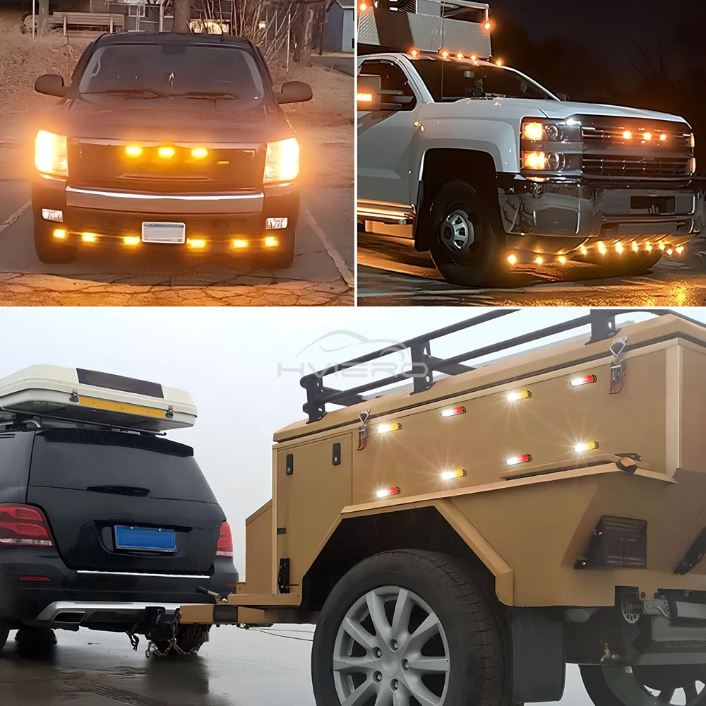 12v-24v 6leds Warning Strobe Grille Flashing Lightbar Beacon