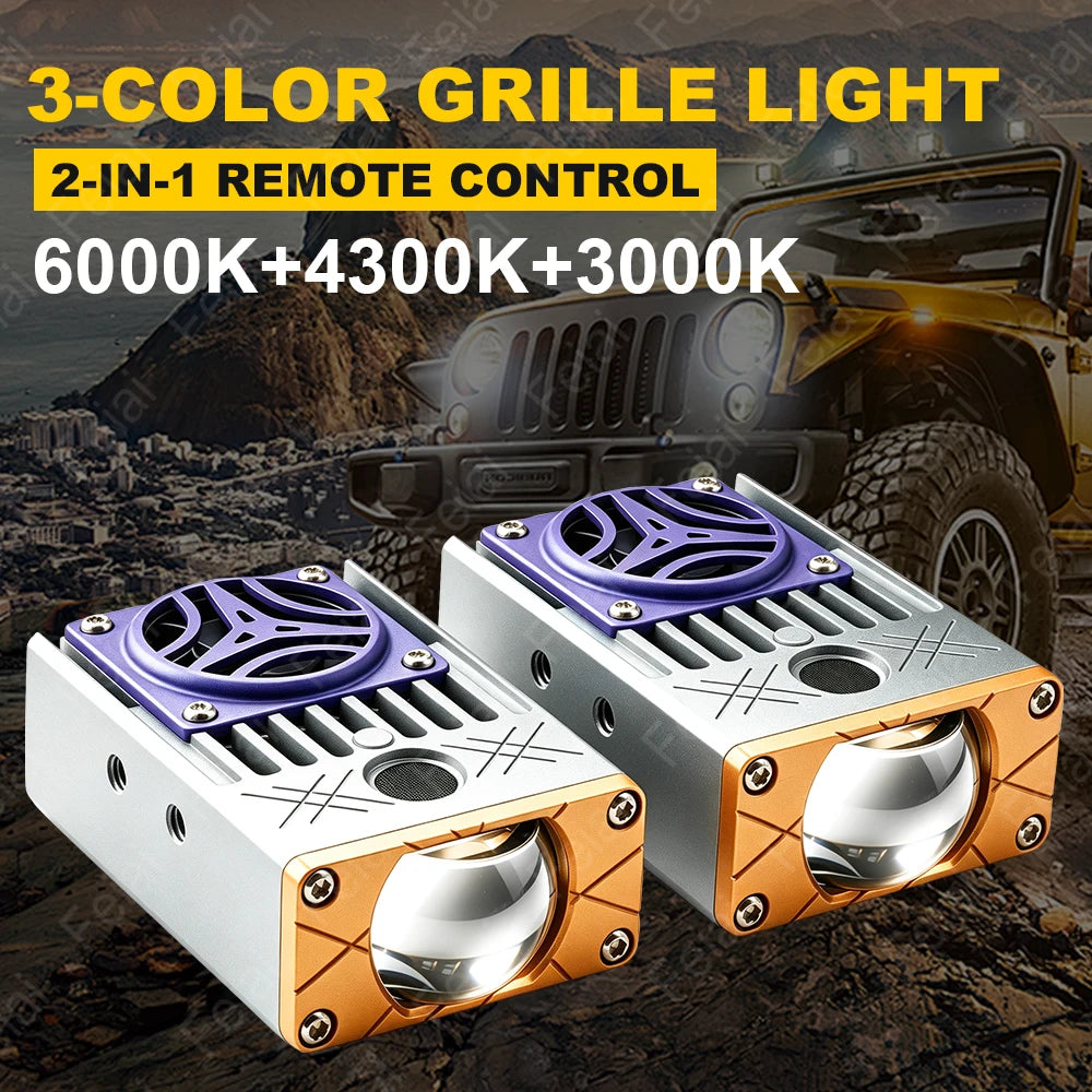 Wireless Remote Control Grille 3-color Strobe Front Grill