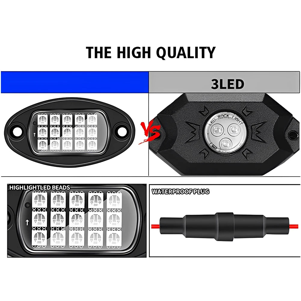 Pods RGB Rock Brightness Multifunction Neon Underglow Kit