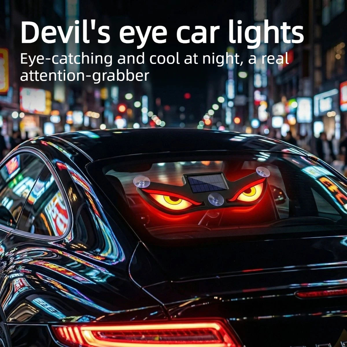 For All Devil Eyes Solar Powered Cool Sticker Rear Window Warning