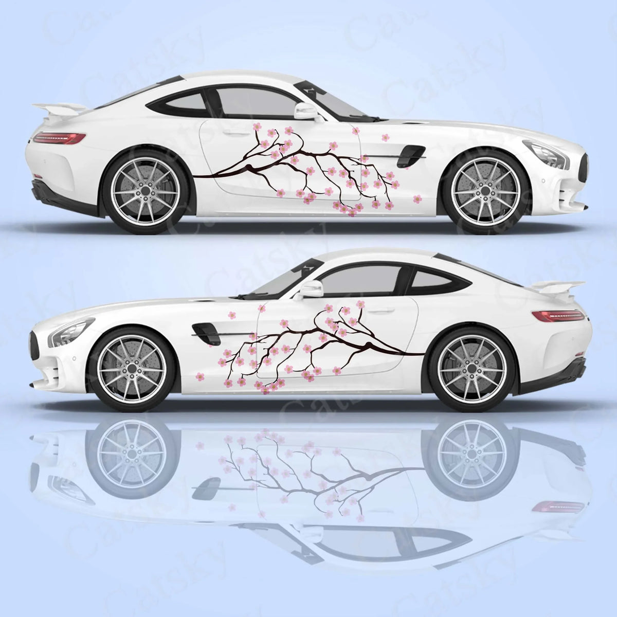 For Universal Large Japanese Cherry Blossoms 2PCS Sticker