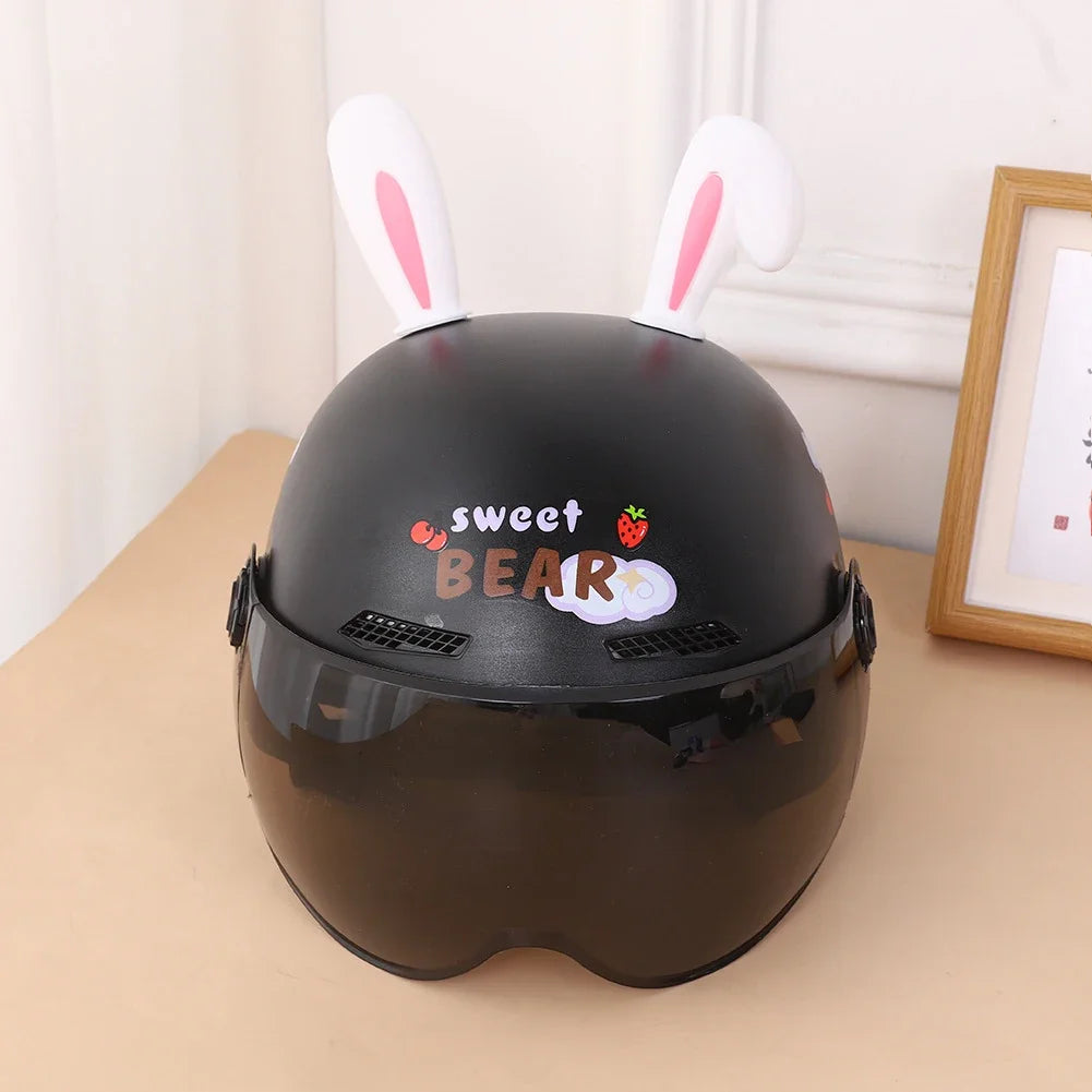 1pair Set Cute Rabbit Ears Motorcycle Helmet Waterproof Motocross