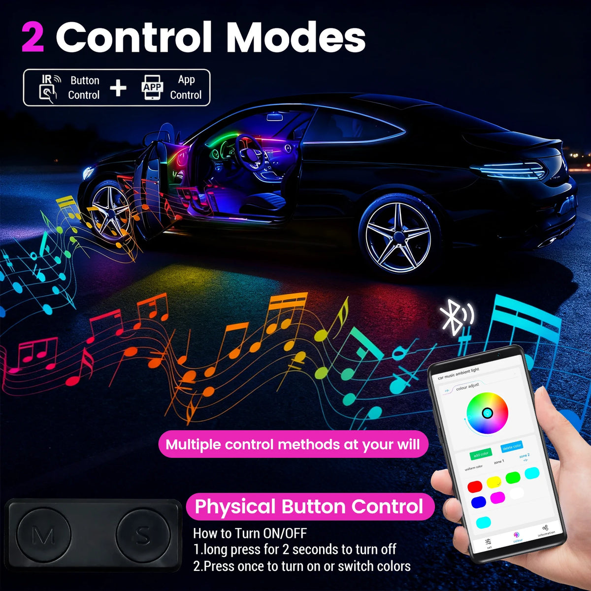 22-in-1 593 Leds Fiber Optic Atmosphere Music Sync Dynamic